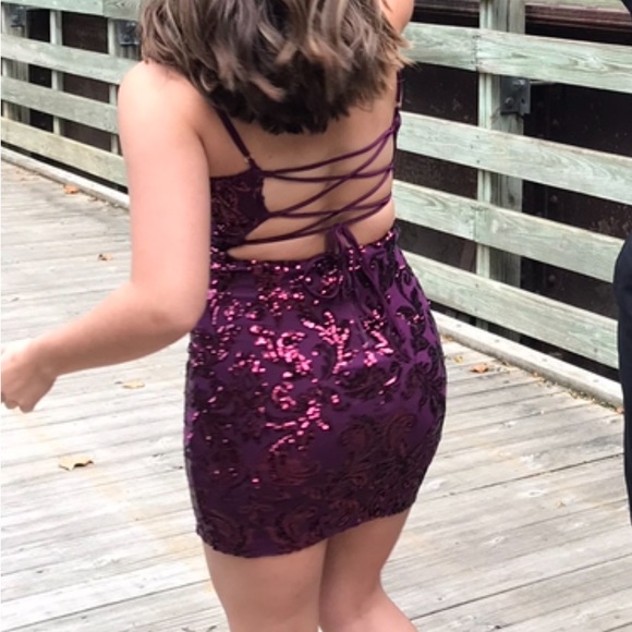 “Marie Cowl Neck Sequin Mini Dress” - Picture 2 of 12